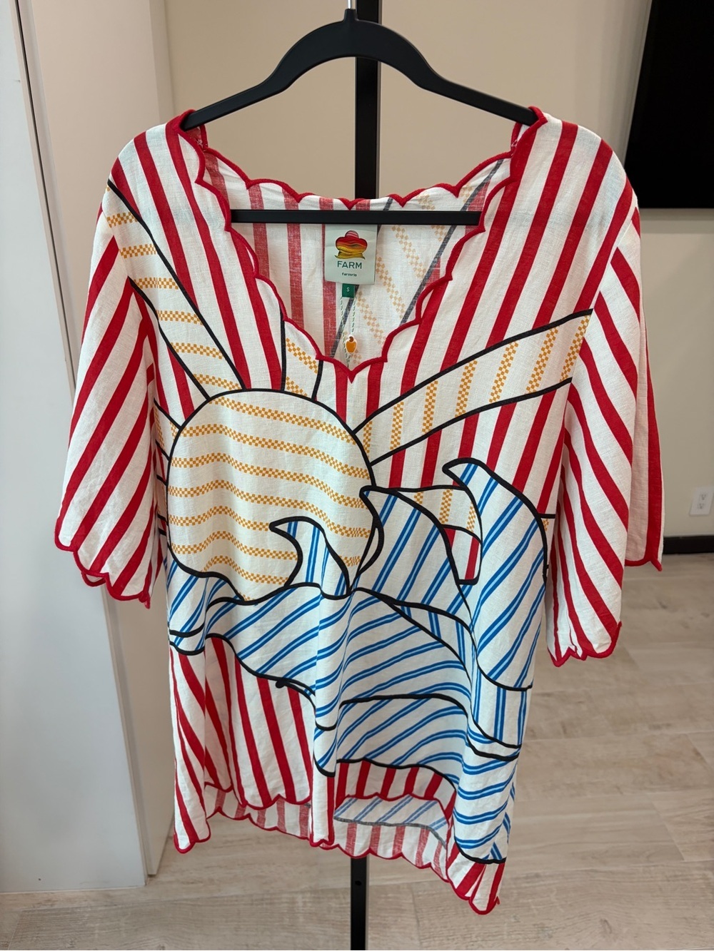 Farm Rio: Navy Stripes Mini Dress - Picture 6 of 10